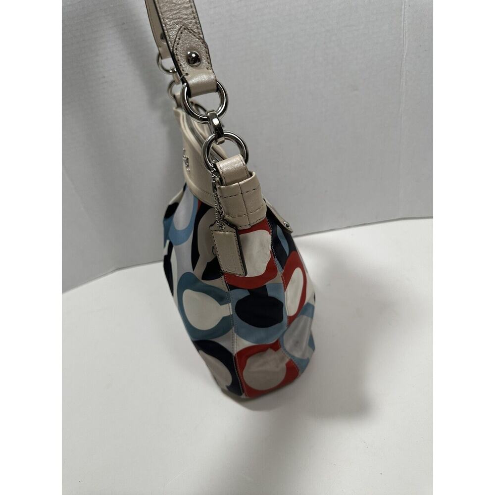 Coach Ashley Op Art‎ Satin Multi Print Handbag Purse C1376-F23930 Shoulder Bag - Picture 11 of 16
